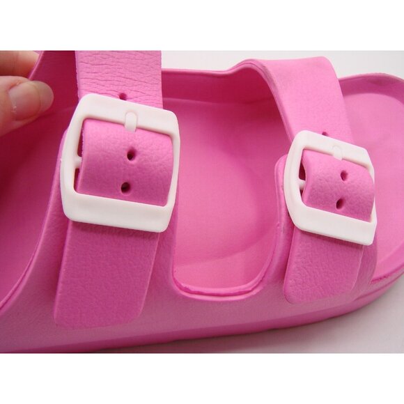 Pink Platform Two Strap Sandals Buckle Slides Beach Slippers Size 8 EUR 39 Barbi - Picture 9 of 9